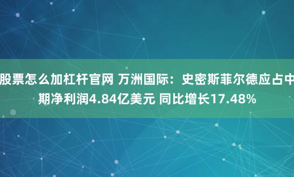 股票怎么加杠杆官网 万洲国际：史密斯菲尔德应占中期净利润4.84亿美元 同比增长17.48%